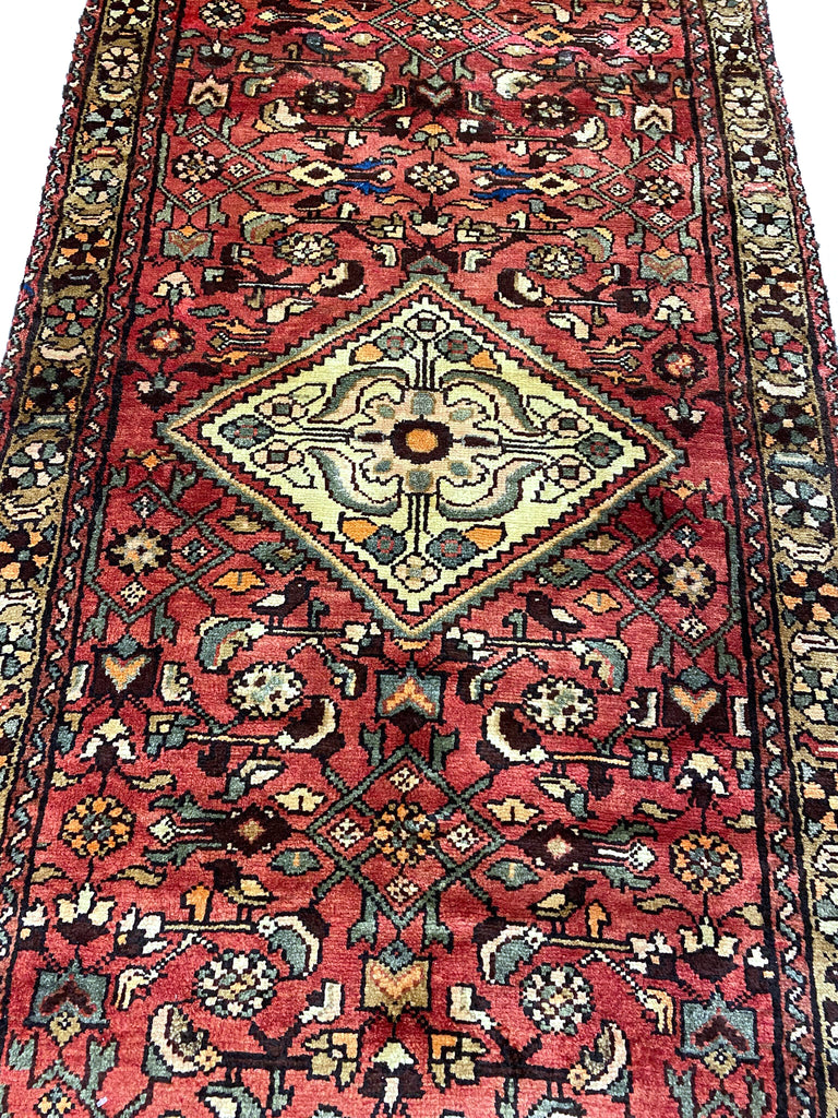 3.6 x 9.9 Persian Tribal Hamadan  Wool Runner #F-6945
