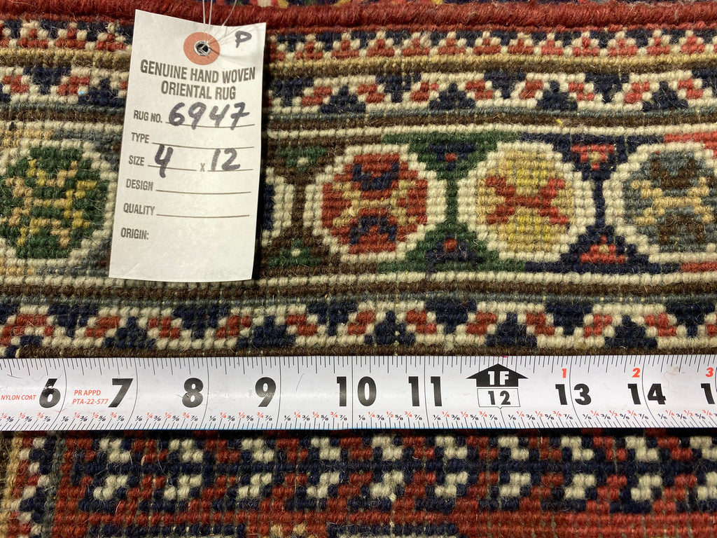 4.0 x 12.0 NEW Wide Handmade Runner #F-6947