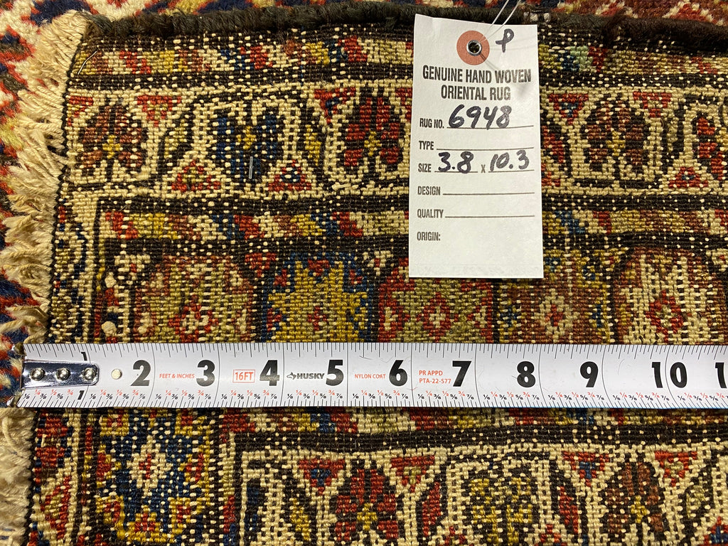 3.8 x 10.3 ANTIQUE Persian Runner #F-6948