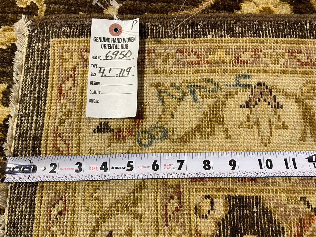 4.1 x 11.9 Runner Wide Runner Handmade Natural Wool #F-6950