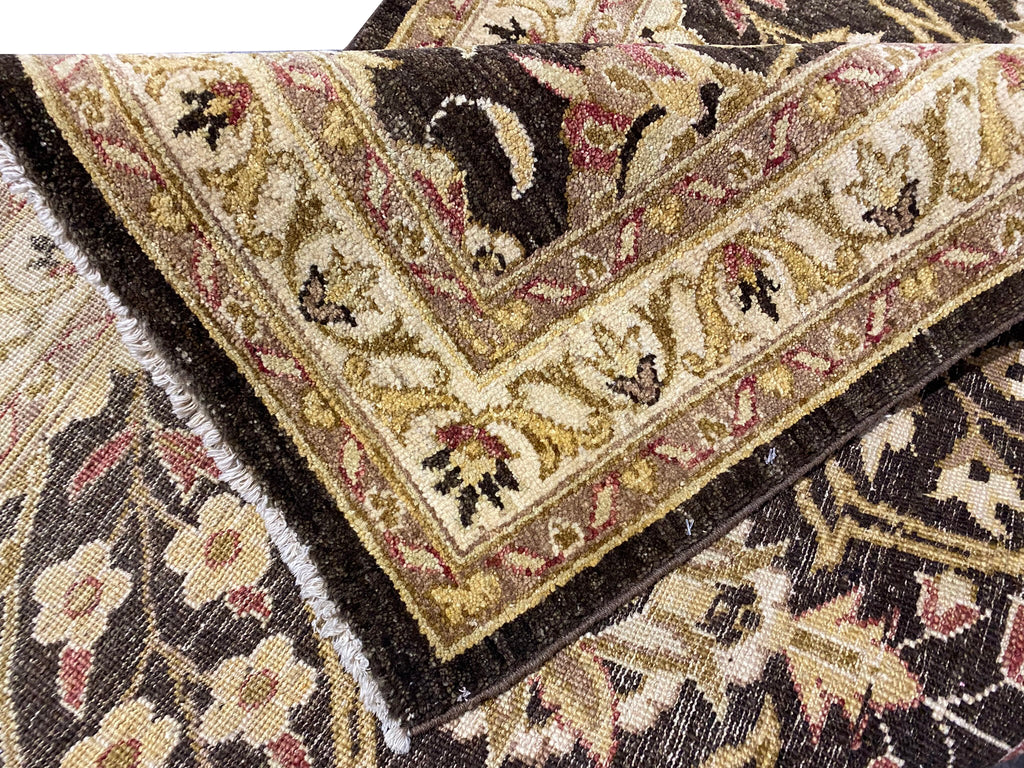 4 x 11.8 Black Chobi Hand-knotted Peshawar Rug #PIX-HT-4059