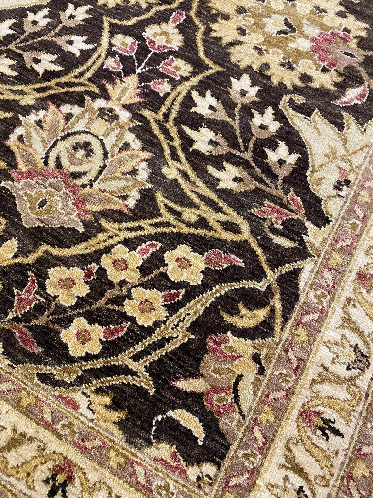 4 x 11.8 Black Chobi Hand-knotted Peshawar Rug #PIX-HT-4059