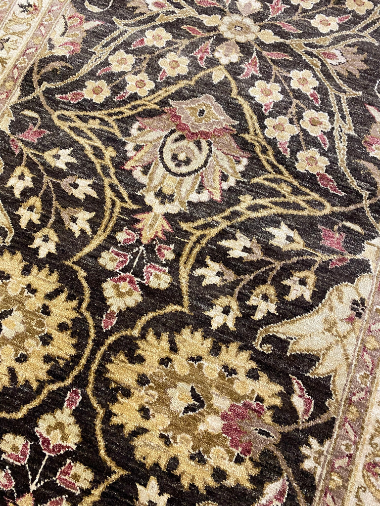 4 x 11.8 Black Chobi Hand-knotted Peshawar Rug #PIX-HT-4059