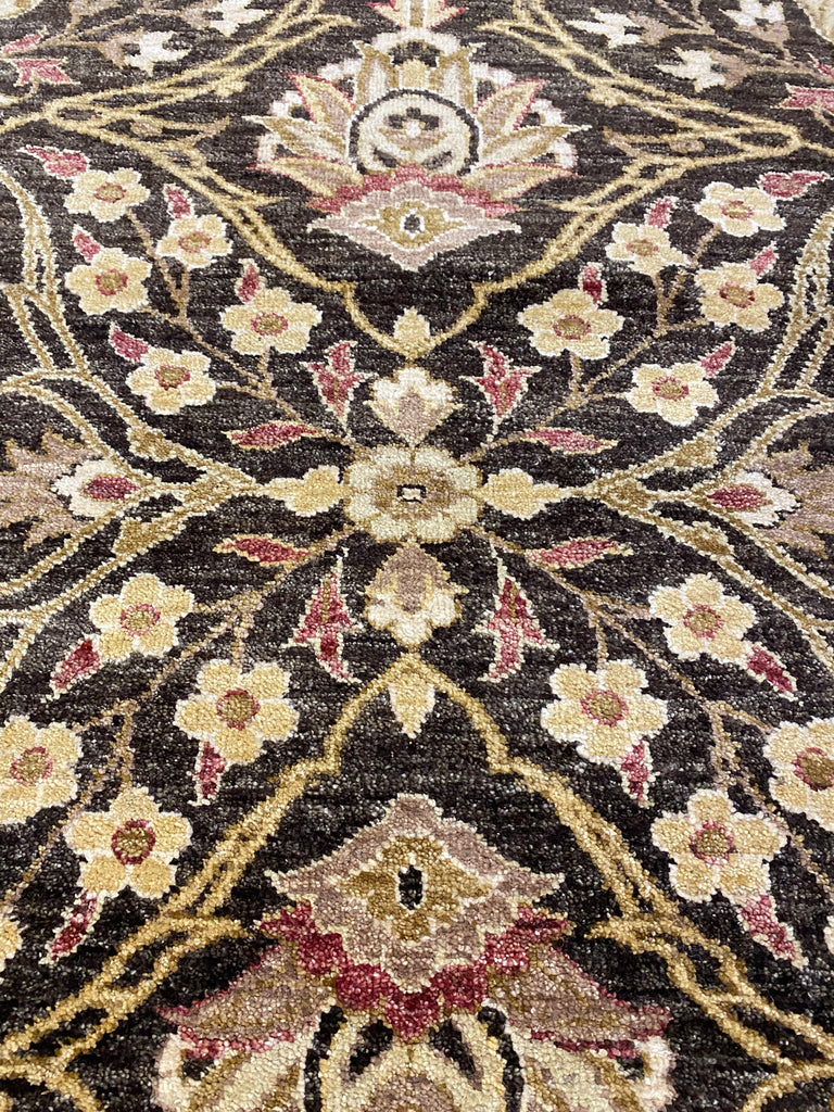 4 x 11.8 Black Chobi Hand-knotted Peshawar Rug #PIX-HT-4059