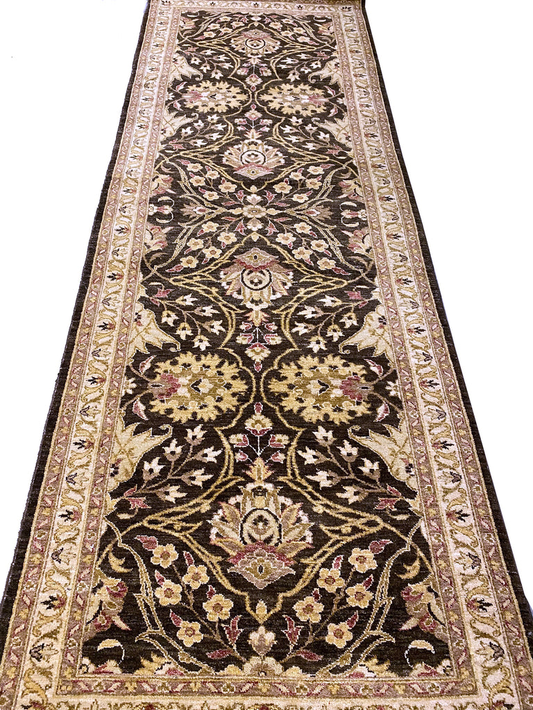 4 x 11.8 Black Chobi Hand-knotted Peshawar Rug #PIX-HT-4059