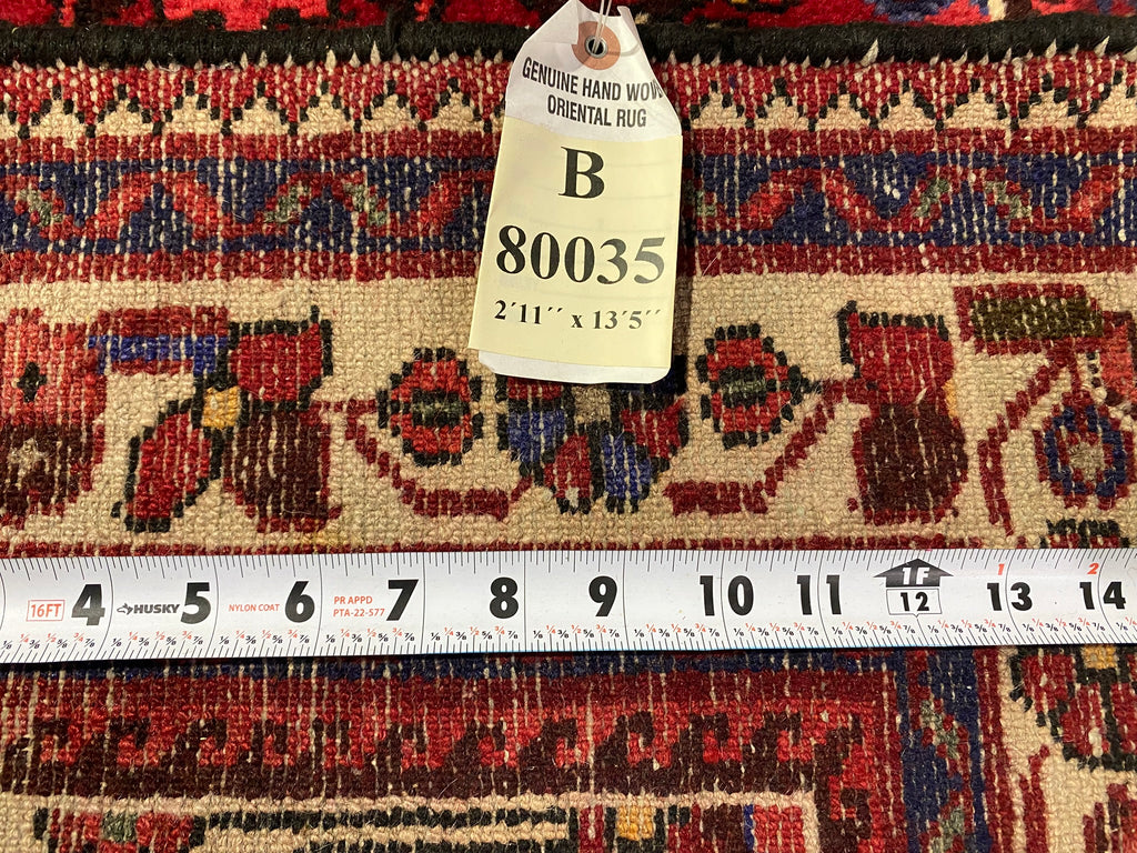 13.5 Feet Runner Persian Hamadan Rug #B-80035