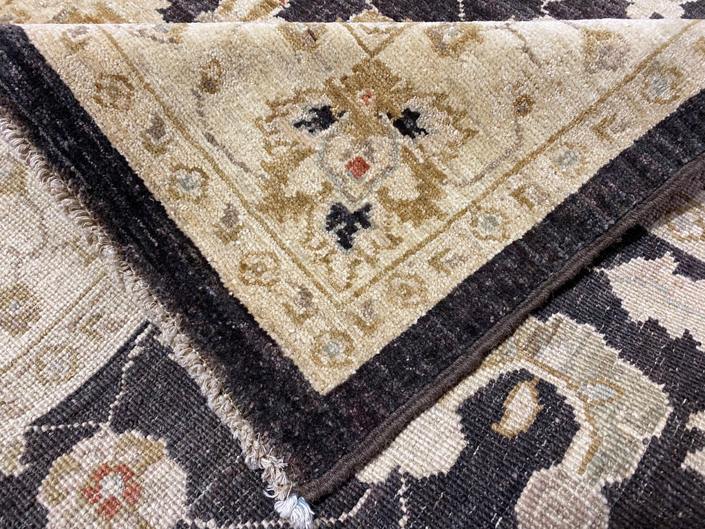 4 x 10.6 Dark Brown Chobi Peshawar Wide Runner 9931