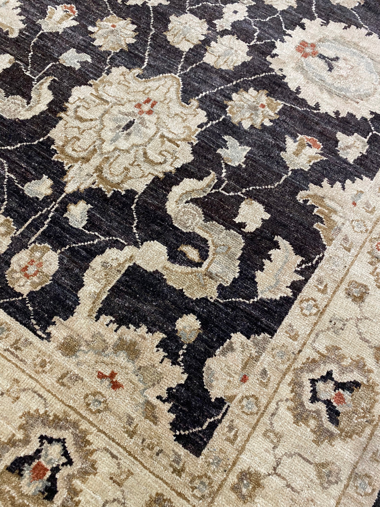 4 x 10.6 Dark Brown Chobi Peshawar Wide Runner 9931