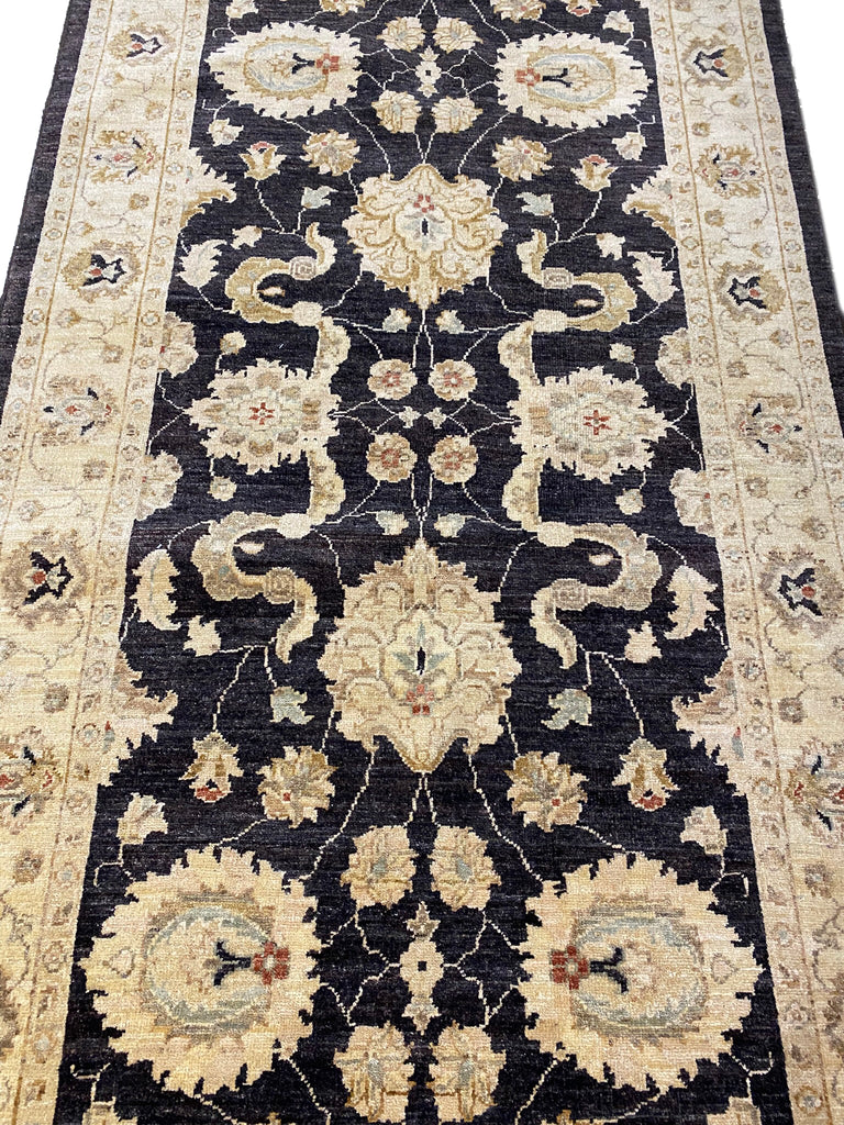 4 x 10.6 Dark Brown Chobi Peshawar Wide Runner 9931