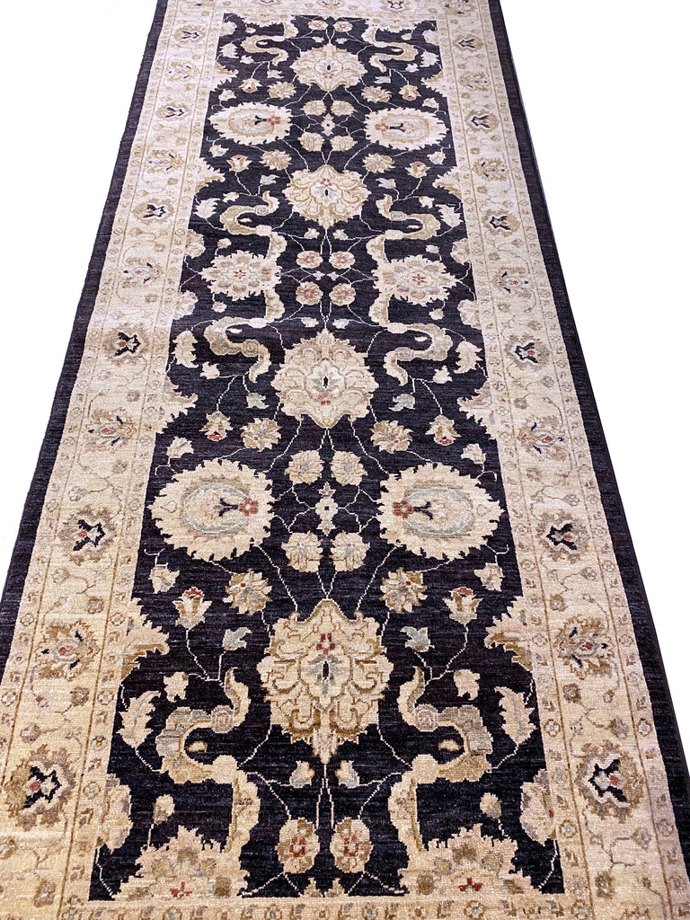 4 x 10.6 Dark Brown Chobi Peshawar Wide Runner 9931