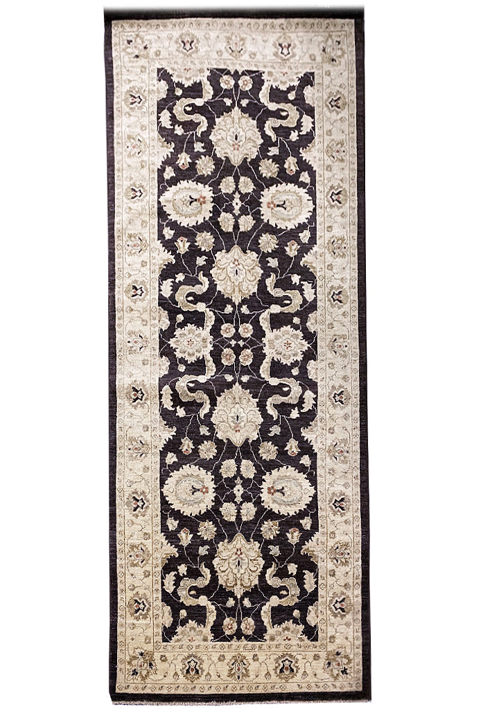 4 x 10.6 Dark Brown Chobi Peshawar Wide Runner 9931