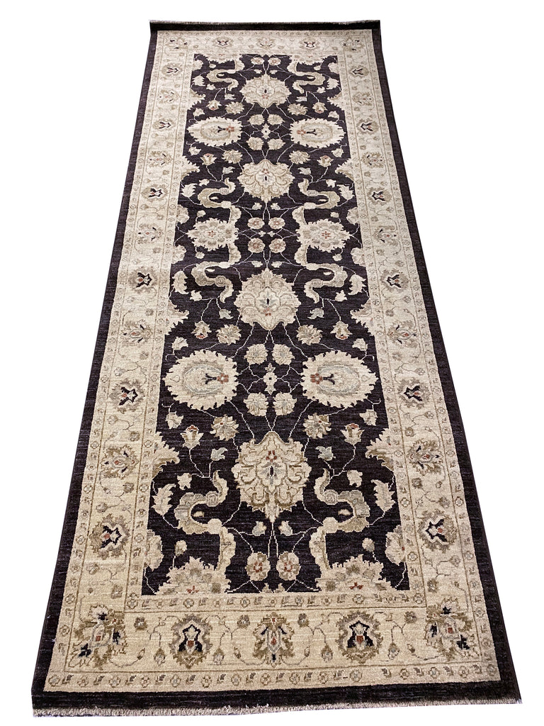 4 x 10.6 Dark Brown Chobi Peshawar Wide Runner 9931