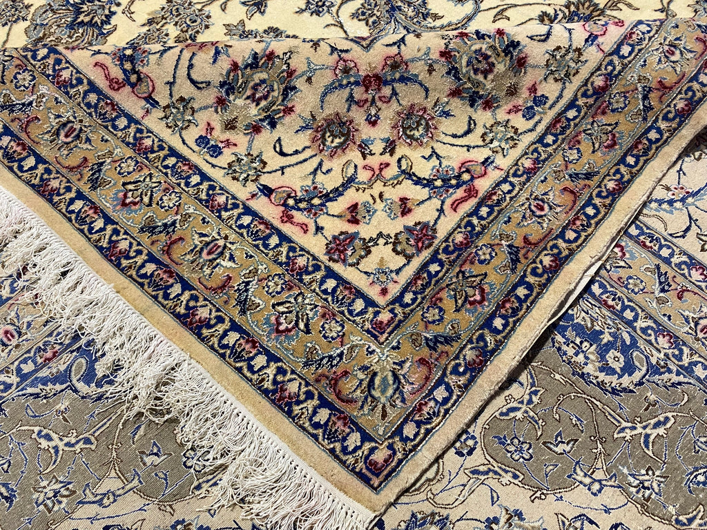 11 x 11.9 Square Persian Nain Estate Rug Wool and Silk #F-6951