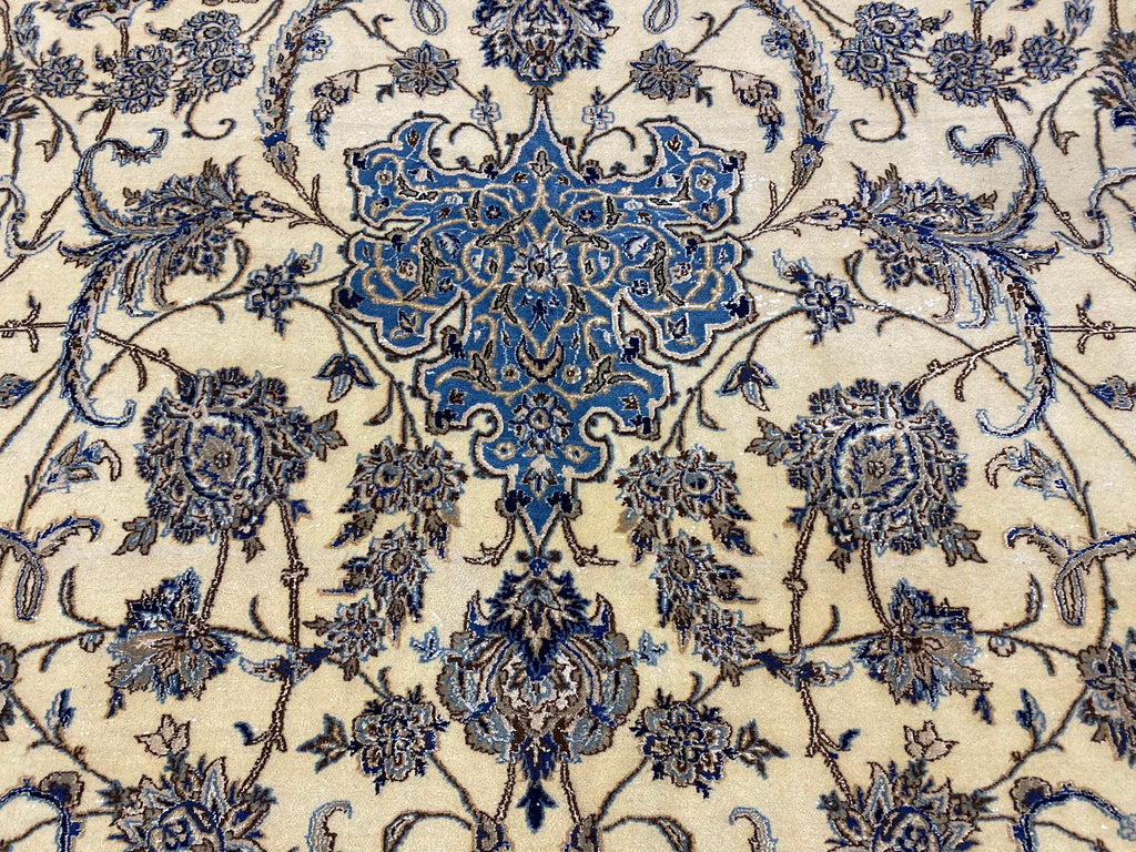 11 x 11.9 Square Persian Nain Estate Rug Wool and Silk #F-6951