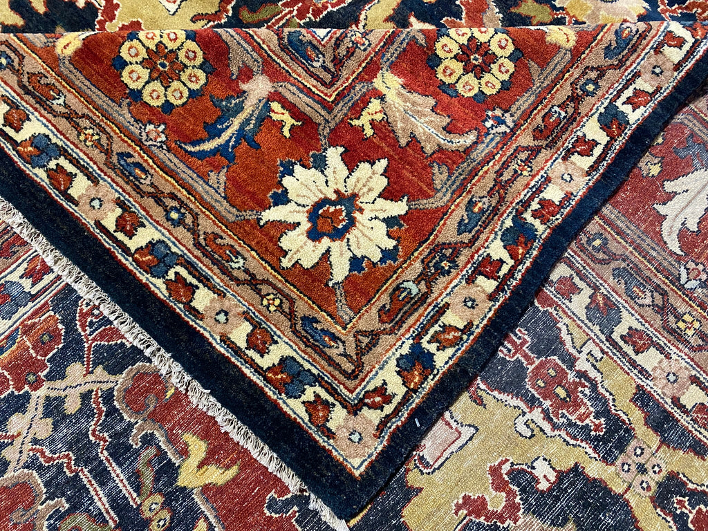 9.4 x 11.7 Dark Royal Blue Quality Ziglar Quality Rug Natural Wool   #F-6952