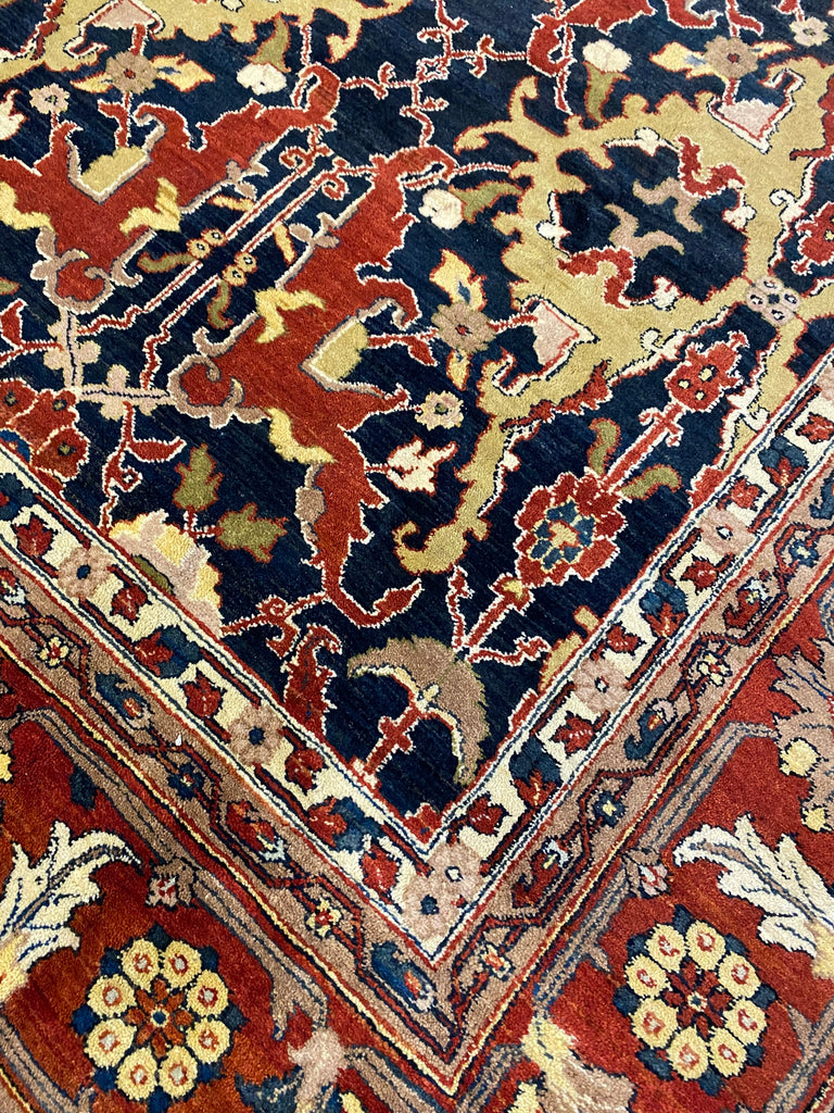 9.4 x 11.7 Dark Royal Blue Quality Ziglar Quality Rug Natural Wool   #F-6952