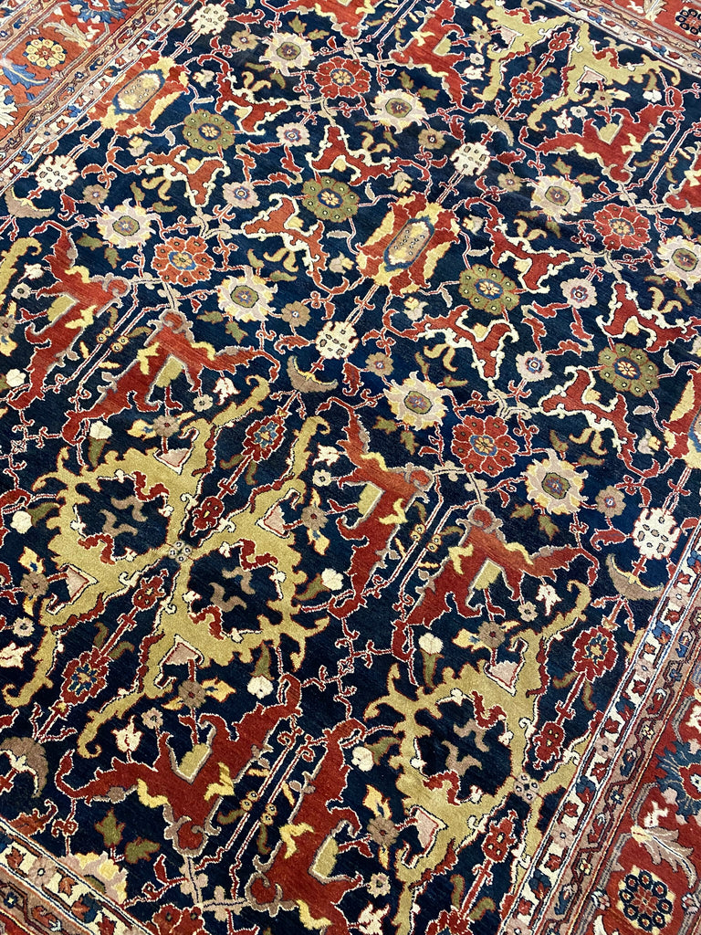 9.4 x 11.7 Dark Royal Blue Quality Ziglar Quality Rug Natural Wool   #F-6952