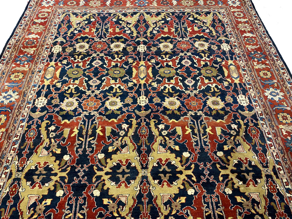 9.4 x 11.7 Dark Royal Blue Quality Ziglar Quality Rug Natural Wool   #F-6952