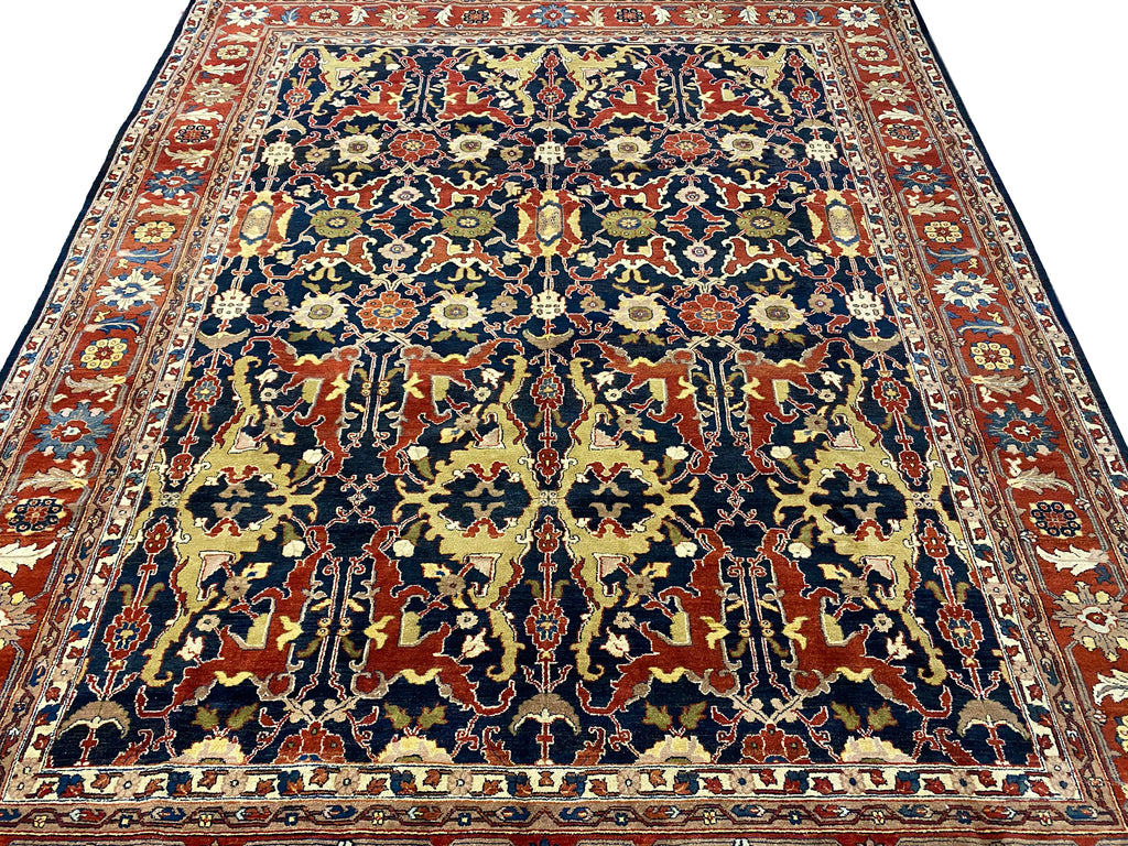 9.4 x 11.7 Dark Royal Blue Quality Ziglar Quality Rug Natural Wool   #F-6952