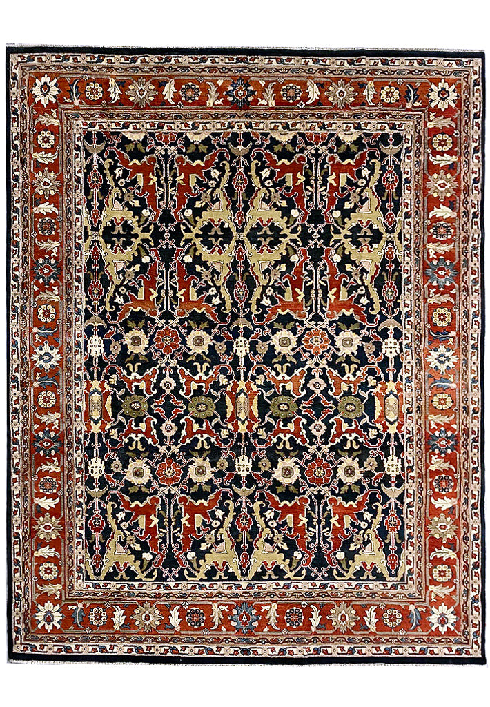 9.4 x 11.7 Dark Royal Blue Quality Ziglar Quality Rug Natural Wool   #F-6952