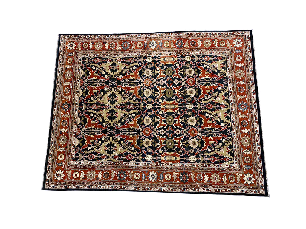 9.4 x 11.7 Dark Royal Blue Quality Ziglar Quality Rug Natural Wool   #F-6952