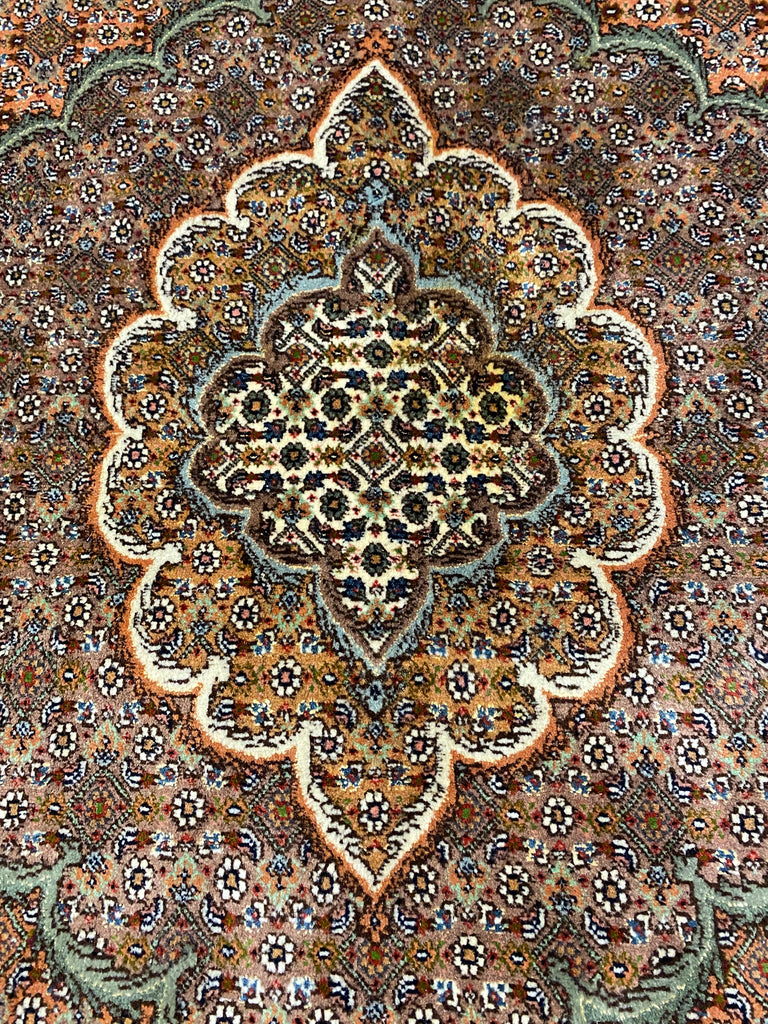 10 x 13.2 Black Persian Wool & Silk Tabriz Mahi Rug 79978