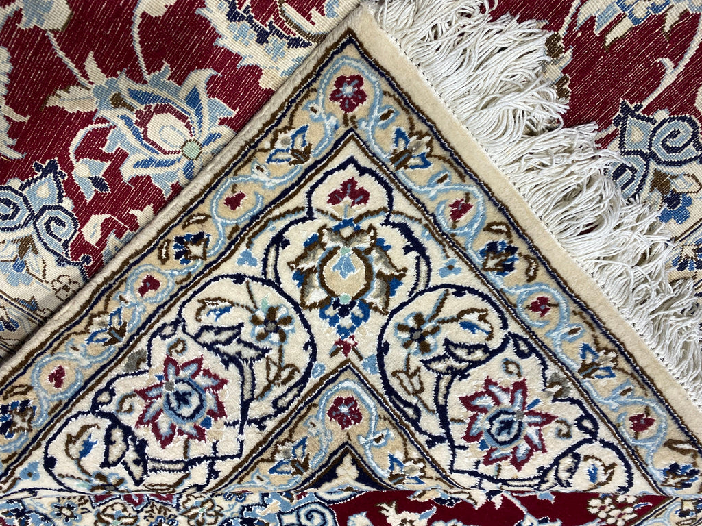 6.5 x 10 Authentic Persian Nain Rug Wool and Silk Fine Weave IRAN #F-6953