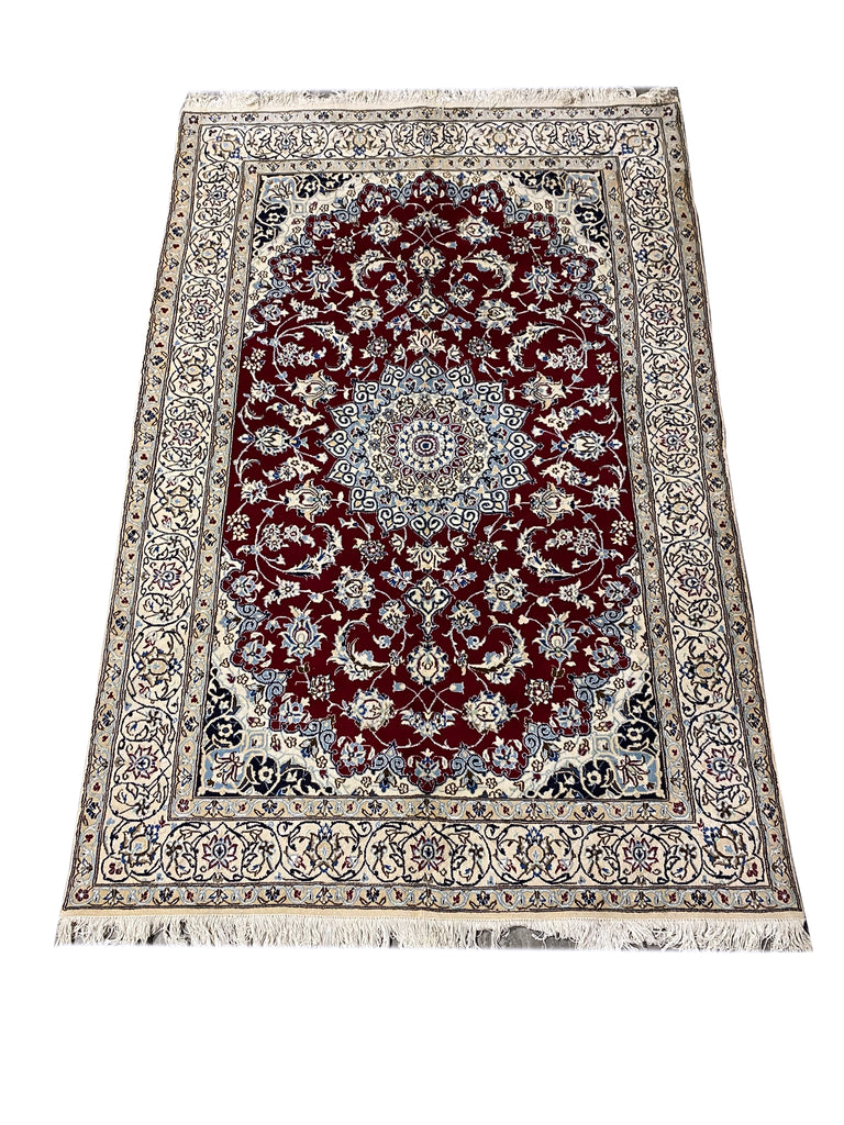 6.5 x 10 Authentic Persian Nain Rug Wool and Silk Fine Weave IRAN #F-6953