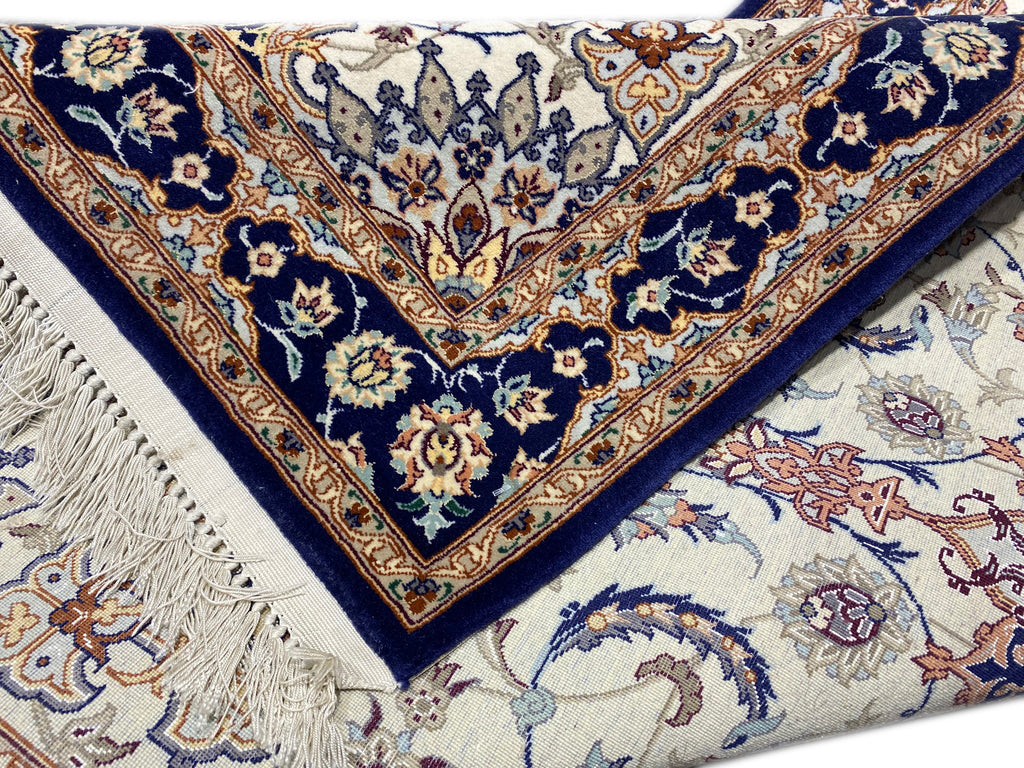 Super Fine Persian Esfahan Runner 2.7 x 13.0 Wool and Silk 500 KPSI   #F-6956