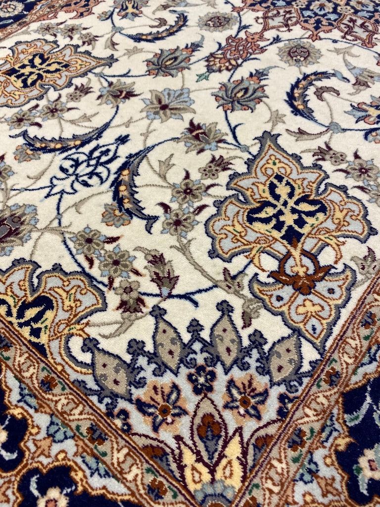 Super Fine Persian Esfahan Runner 2.7 x 13.0 Wool and Silk 500 KPSI   #F-6956
