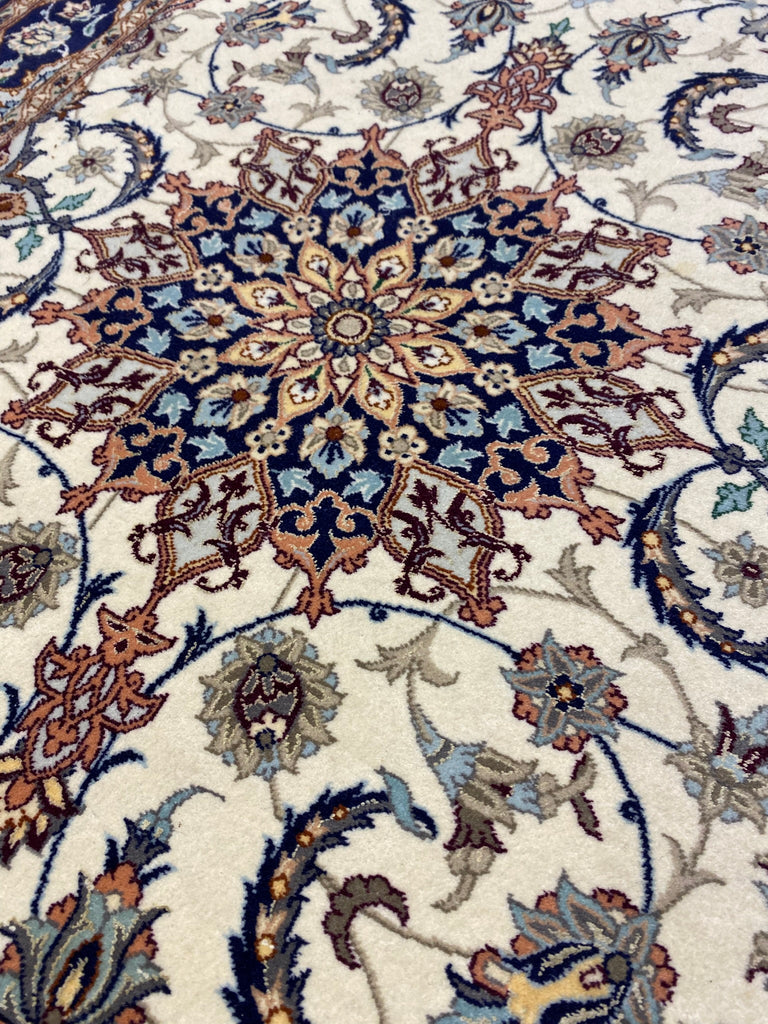 Super Fine Persian Esfahan Runner 2.7 x 13.0 Wool and Silk 500 KPSI   #F-6956