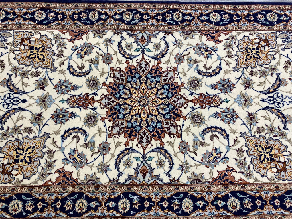 Super Fine Persian Esfahan Runner 2.7 x 13.0 Wool and Silk 500 KPSI   #F-6956