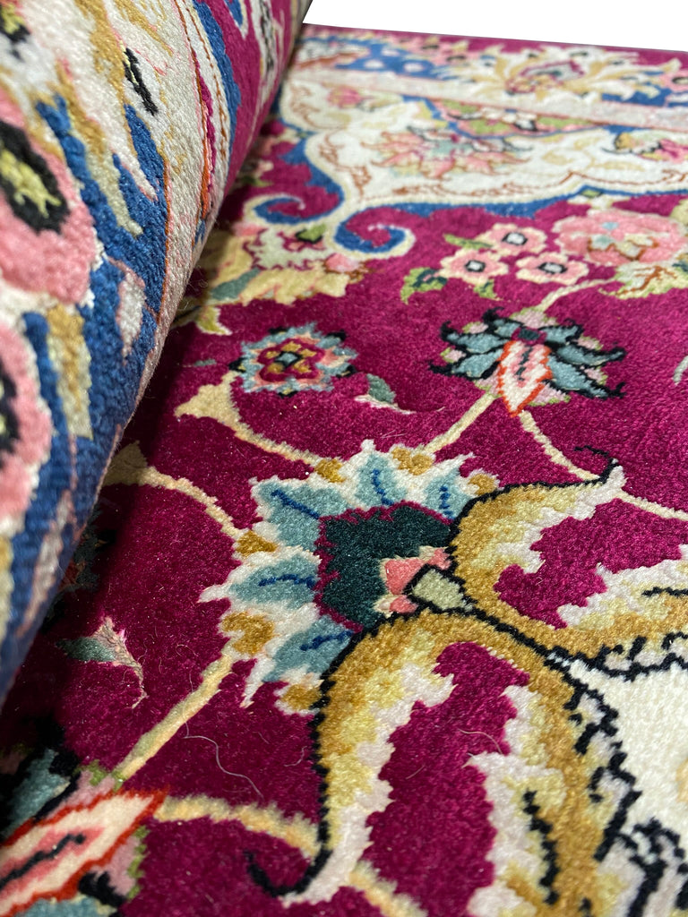 Super Fine Quality Persian Tabriz Runner Wool and Silk 400 KPSI 2.9 x 16.7 #F-6957