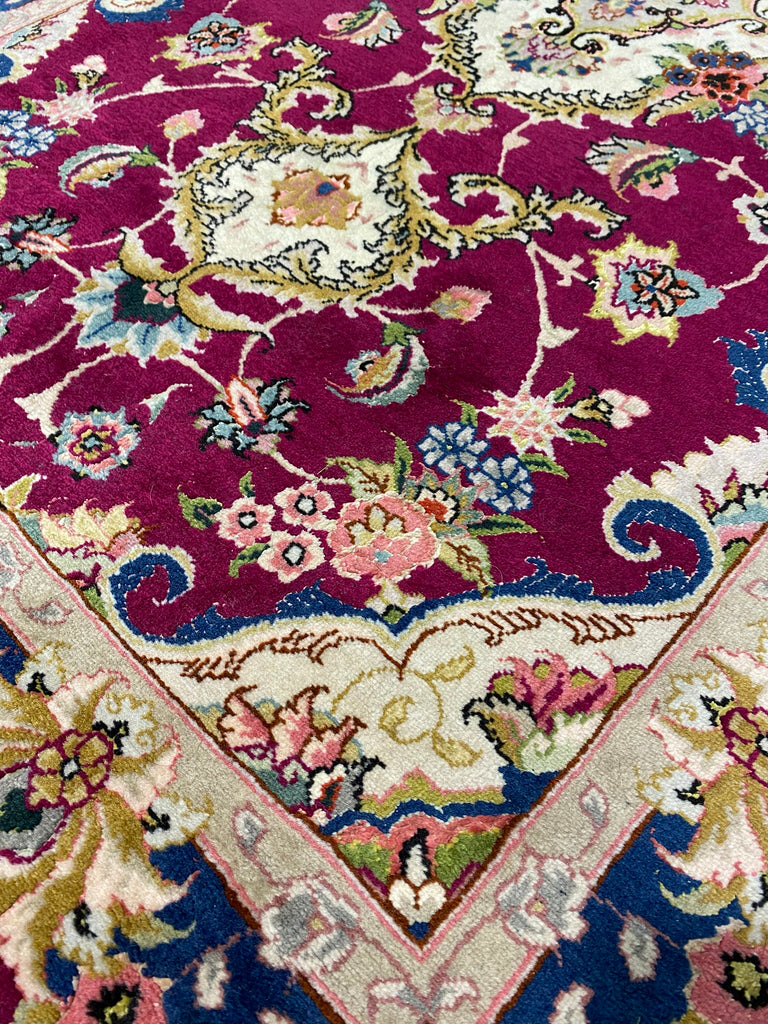 Super Fine Quality Persian Tabriz Runner Wool and Silk 400 KPSI 2.9 x 16.7 #F-6957