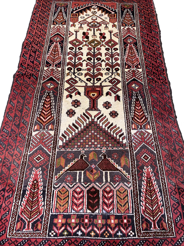3.4 x 6 Persian Tribal Baluch Prayer Rug   #F-6958