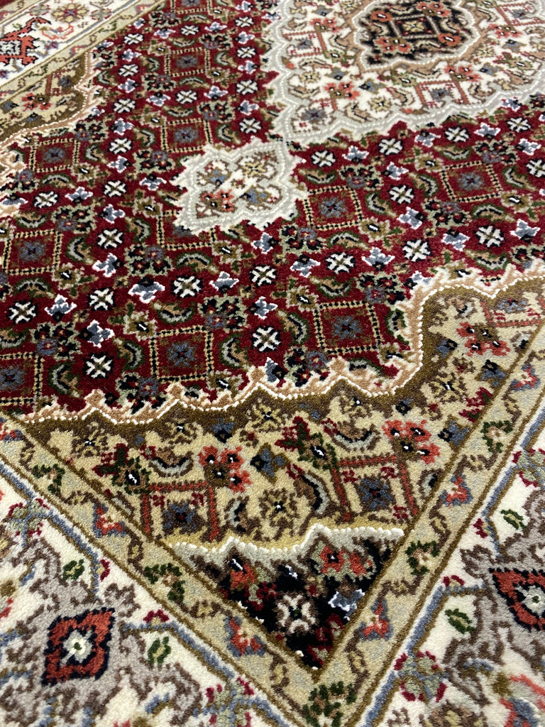 12 Feet RUNNER Quality Handmade Wool and Silk Tabriz Mahi   #F-6959