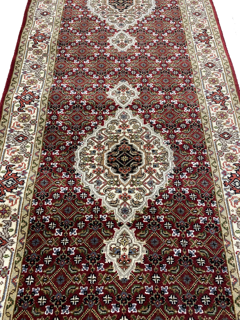 12 Feet RUNNER Quality Handmade Wool and Silk Tabriz Mahi   #F-6959