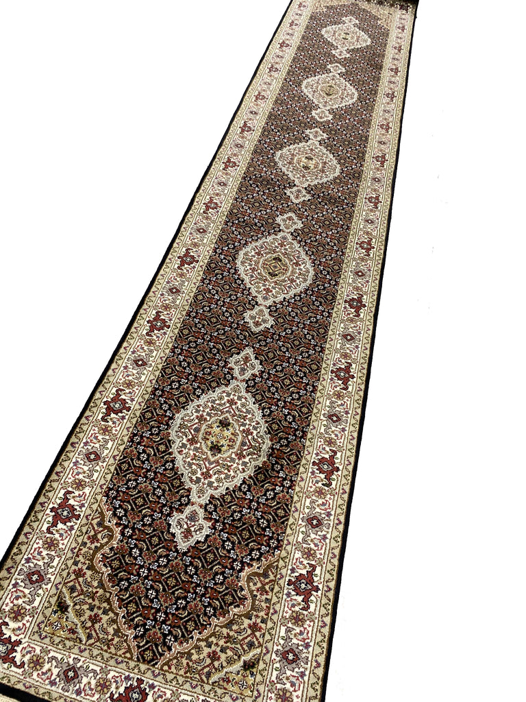 14 Feet Handmade Wool and Silk Mahi Runner #F-6960