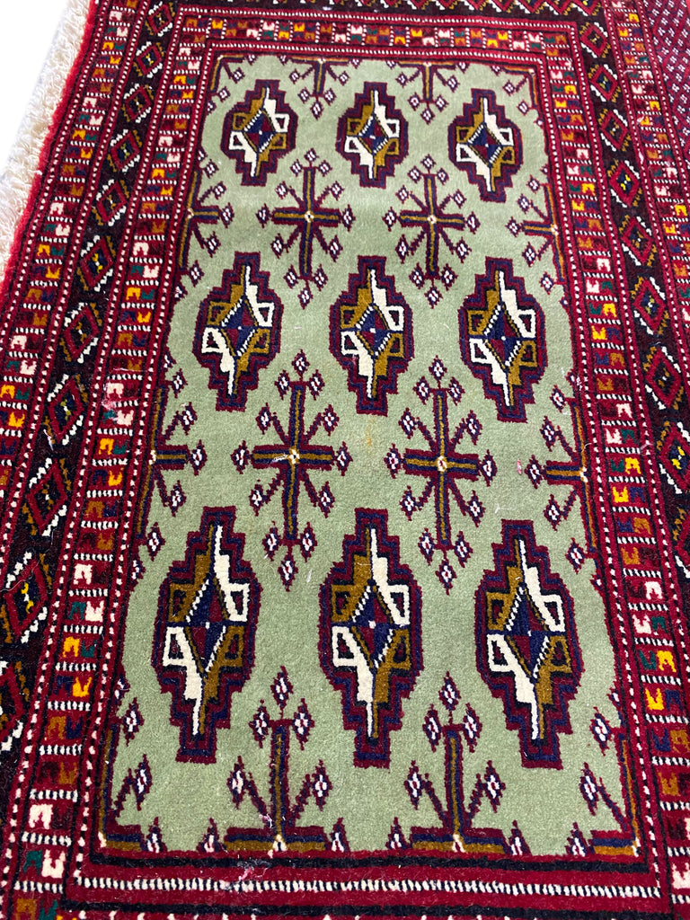 Small Turkman Bokhara Handmade rug  #F-6963