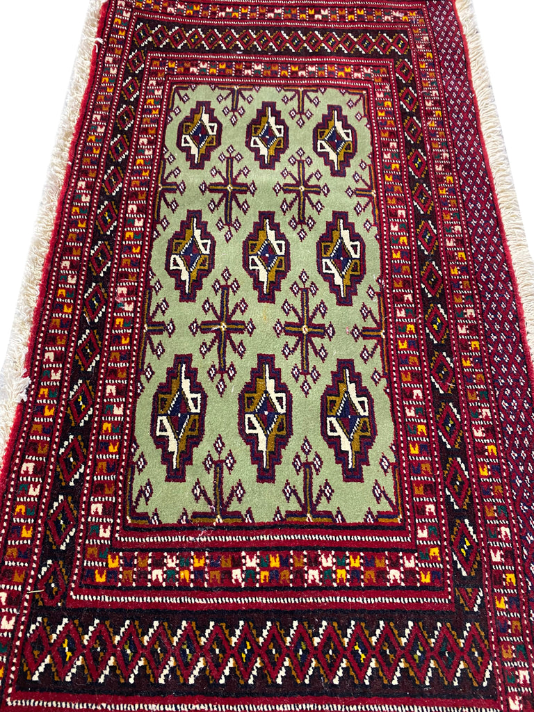 Small Turkman Bokhara Handmade rug  #F-6963