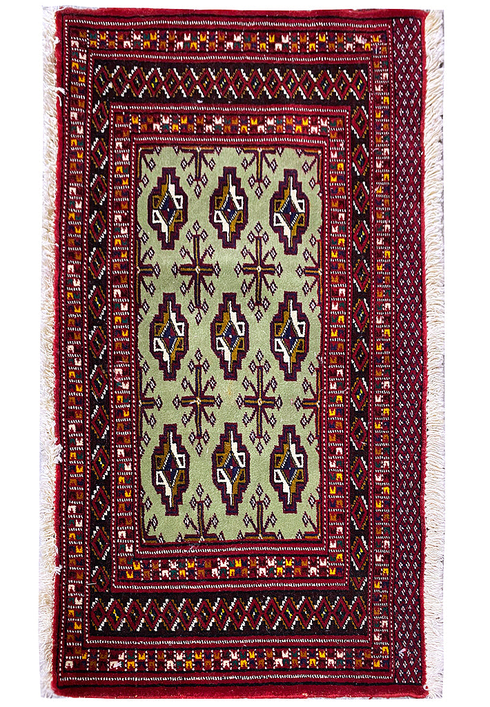 Small Turkman Bokhara Handmade rug  #F-6963
