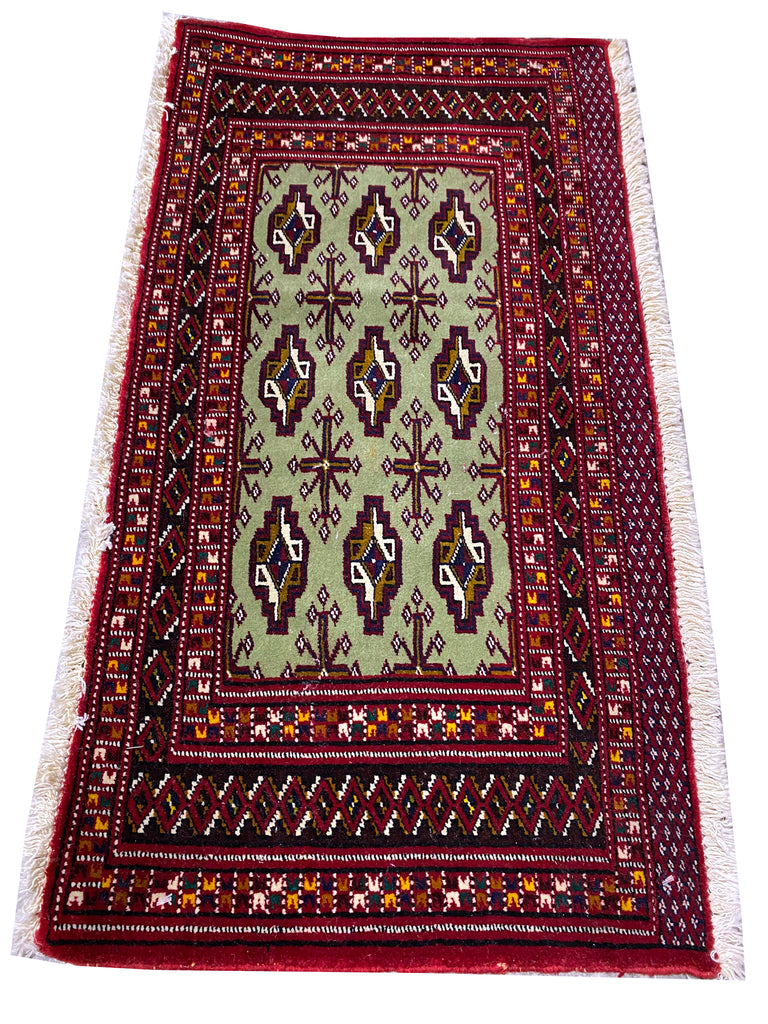 Small Turkman Bokhara Handmade rug  #F-6963