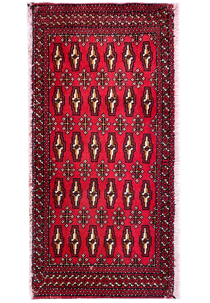1.6 x 3.4 Turkman Bokhara Tribal Rug #F-6964