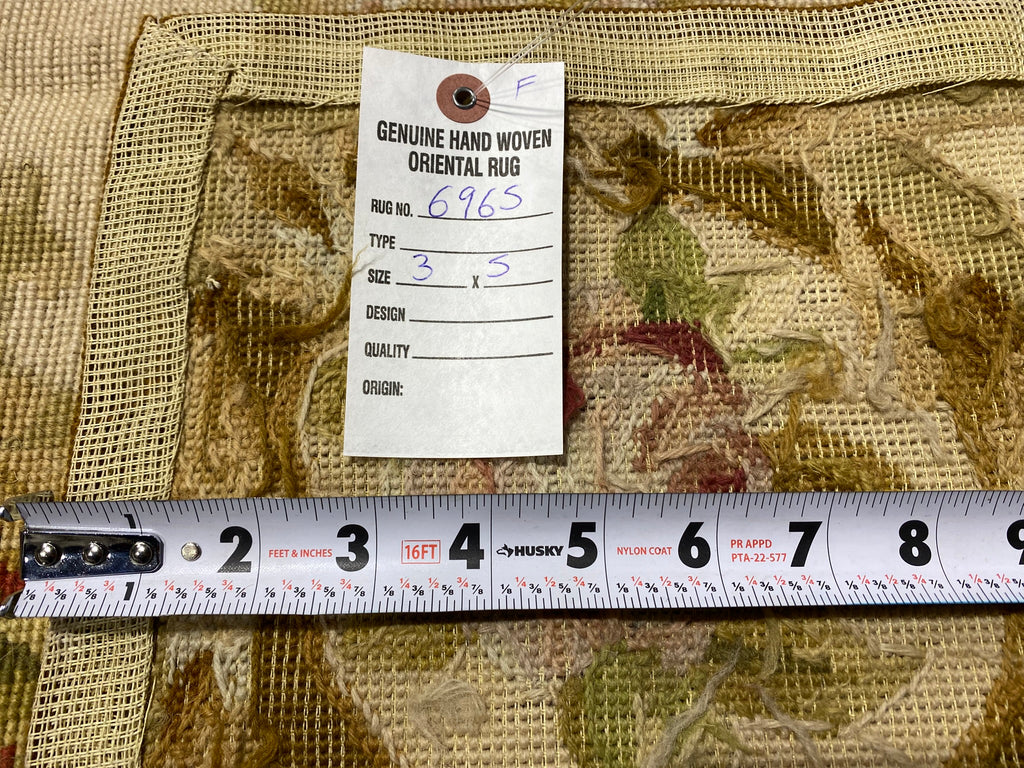 3 x 5 Needle Point Rug French Aubusson  Burgundy  #F-6965