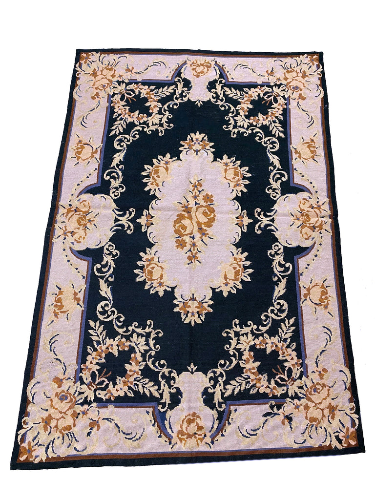 4 x 6 Needle Point Rug French Aubusson  #F-6966