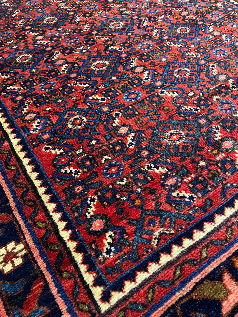 3.8 x 14.2 Red Persian Hamadan Runner Area Rug 9595