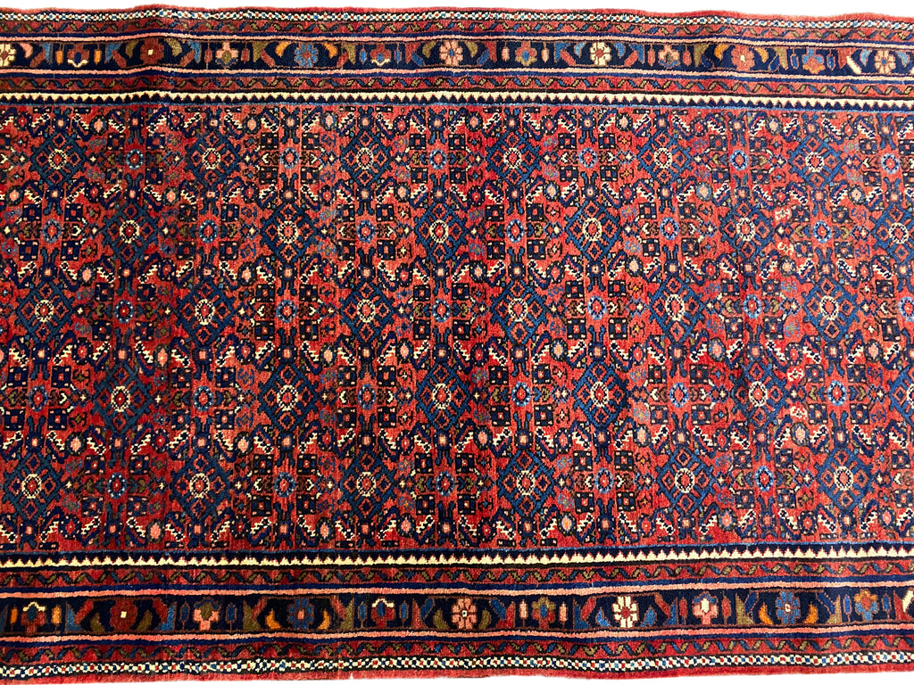 3.8 x 14.2 Red Persian Hamadan Runner Area Rug 9595