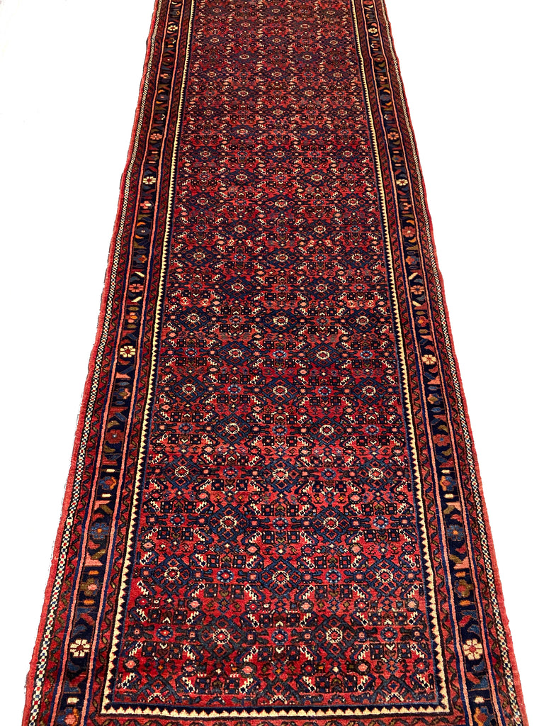 3.8 x 14.2 Red Persian Hamadan Runner Area Rug 9595