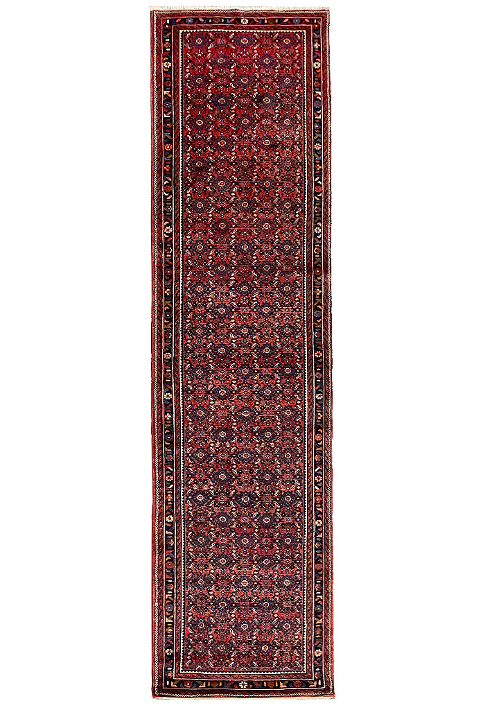 3.8 x 14.2 Red Persian Hamadan Runner Area Rug 9595