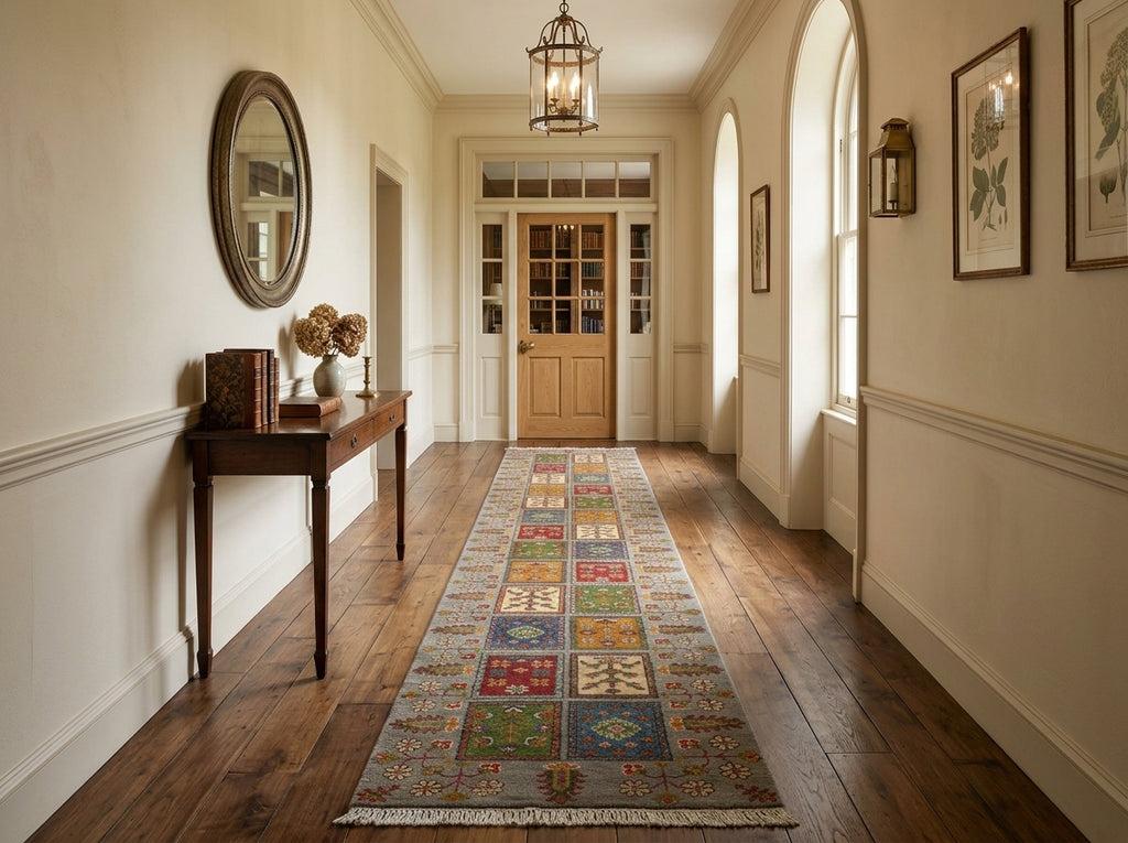 11.5 Feet Handmade Afghan Runner Garden #F-3287
